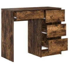 Vidaxl Miza s predalom Dimljeni oreh 90 x 37.5 x 75 cm Konstruiran les