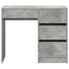 Vidaxl Miza s predalom Betonsko siva 90 x 37.5 x 75 cm Konstruiran les