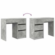Vidaxl Miza s predalom Betonsko siva 90 x 37.5 x 75 cm Konstruiran les