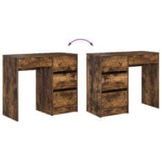 Vidaxl Miza s predalom Dimljeni oreh 90 x 37.5 x 75 cm Konstruiran les