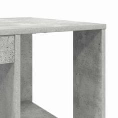 Vidaxl Miza s shranjevanjem s polico Betonsko siva 130 x 50.5 x 75 cm