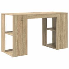 Vidaxl Miza s shranjevanjem s polico sonoma hrast 130 x 50.5 x 75 cm
