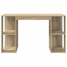 Vidaxl Miza s shranjevanjem s polico sonoma hrast 130 x 50.5 x 75 cm