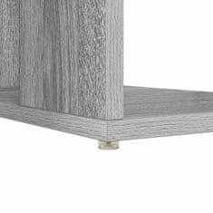 Vidaxl Miza s shranjevanjem s polico Siva Sonoma 130 x 50.5 x 75 cm