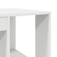 Vidaxl Miza s shranjevanjem Bela 130 x 50.5 x 75 cm Konstruiran les