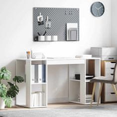 Vidaxl Miza s shranjevanjem Bela 130 x 50.5 x 75 cm Konstruiran les