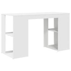 Vidaxl Miza s shranjevanjem Bela 130 x 50.5 x 75 cm Konstruiran les