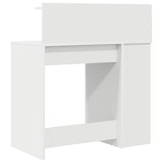 Vidaxl Miza s shranjevanjem Bela 90 x 48 x 101.5 cm Konstruiran les