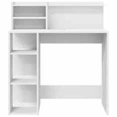 Vidaxl Miza s shranjevanjem Bela 90 x 48 x 101.5 cm Konstruiran les