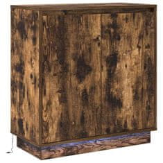 Vidaxl Stranska omarica z LED lučmi Dimljeni oreh 71 x 34,5 x 75 cm