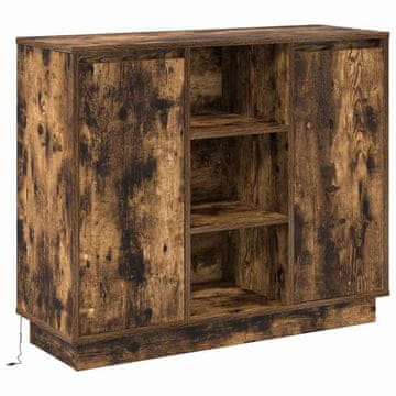 Vidaxl Stranska omarica Dimljeni oreh 90 x 32 x 75 cm Konstruiran les