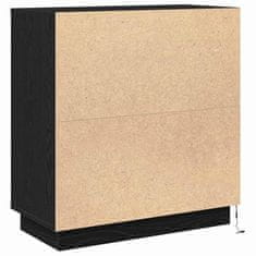 Vidaxl Stranska omarica z LED lučmi Črna Orehovina 71 x 34,5 x 75 cm