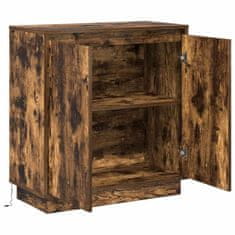Vidaxl Stranska omarica z LED lučmi Dimljeni oreh 71 x 34,5 x 75 cm