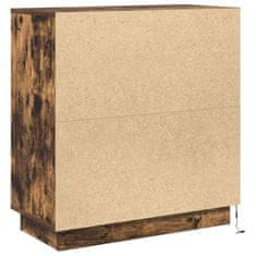Vidaxl Stranska omarica z LED lučmi Dimljeni oreh 71 x 34,5 x 75 cm