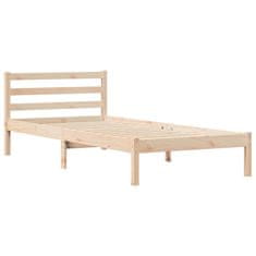 Vidaxl Postelja z vzglavjem 100x220 cm iz trdega bora