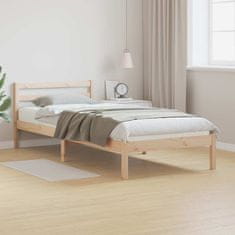 Vidaxl Postelja z vzglavjem 100x220 cm iz trdega bora