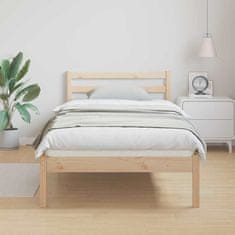 Vidaxl Postelja z vzglavjem 100x220 cm iz trdega bora