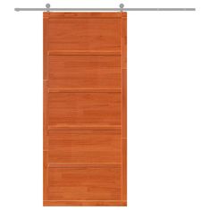 Vidaxl Barn Door Voščeno rjava 100 x 208 cm Trden borov les