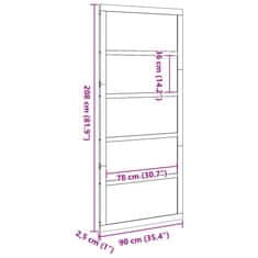 Vidaxl Barn Door Bela 90 x 208 cm Trden borov les