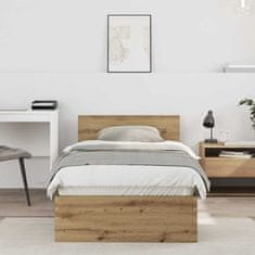 Vidaxl Konstrukcija postelje artisan hrast 90 x 190 cm Konstruiran les