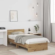 Vidaxl Konstrukcija postelje artisan hrast 90 x 190 cm Konstruiran les