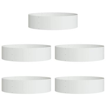 Vidaxl Vrtni lonček 5 pcs Bela 80 x 80 x 20 cm Mlinjeni jeklo