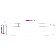 Vidaxl Vrtni zeliščnik 120x120x20 cm iz cinkovega jekla
