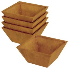 Vidaxl Vrtnarski krožnik 5 pcs Rjav 35 x 35 x 15 cm