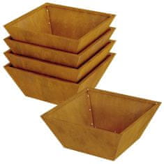 Vidaxl Vrtnarski krožnik 5 pcs Rjav 40 x 40 x 15 cm