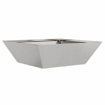 Vidaxl Vrtnarski krožnik srebrna 50 x 50 x 15 cm Nerjaveče jeklo