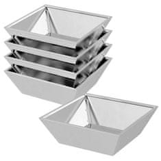 Vidaxl Vrtnarski krožnik 5 pcs srebrna 50 x 50 x 15 cm Nerjaveče jeklo