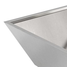 Vidaxl Vrtnarski krožnik srebrna 50 x 50 x 15 cm Nerjaveče jeklo