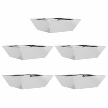 Vidaxl Vrtnarski krožnik 5 pcs srebrna 50 x 50 x 15 cm Pocinkano jeklo