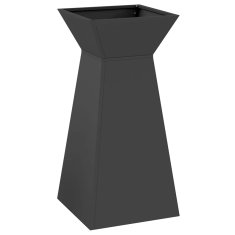 Vidaxl Vrtni steber za rastline s posodo črna 35x35x73 cm jeklo