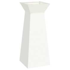 Vidaxl Vrtni steber za rastline z belo posodo, dimenzije 40x40x100 cm, iz jekla