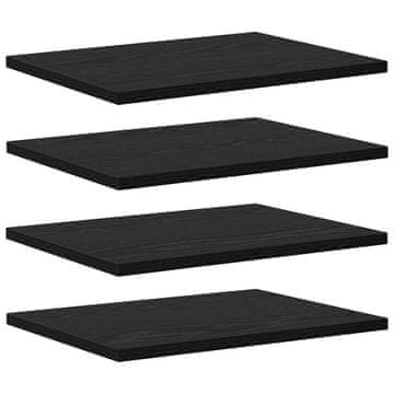 Vidaxl Polica za knjige 4 pcs Črna 40 x 30 x 1.5 cm Konstruiran les