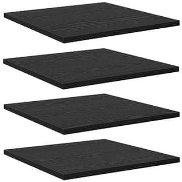 Vidaxl Polica za knjige 4 pcs Črna 40 x 40 x 1.5 cm Konstruiran les