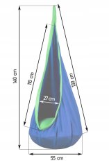 shumee VISEČI STOL COCOON NEO-SPORT MODER