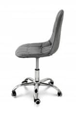 shumee Pisarniški stol, vrtljiv, za pisalno mizo, pisarniški, nastavljiv, VIENA žametno siv