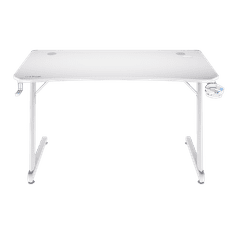 Trust GXT 709W Luminus gaming miza, RGB, bela