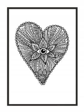 shumee PLAKAT ZA SLIKE V OKVIRJU 53x73 cm Srce Valentinovo P856