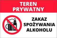 shumee Znak za prepoved alkohola 20x30 cm PVC T024