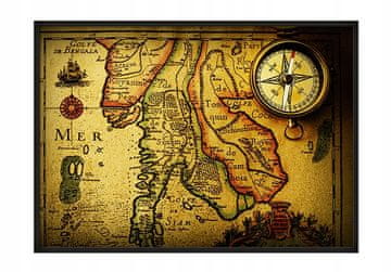 shumee SLIKOVNI PLAKAT V OKVIRJU 53x73 cm Zemljevid P745