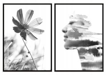 shumee SLIKOVNI PLAKATI V OKVIRJU 33x43cm Diptih Komplet 2 slik Sense Face P712