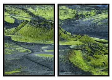 shumee SLIKOVNI PLAKATI V OKVIRJU 33x43cm Diptih Komplet 2 slik Islandske gore P757