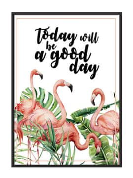 shumee PLAKAT ZA SLIKE V OKVIRJU 43x33 cm Flamingi P705