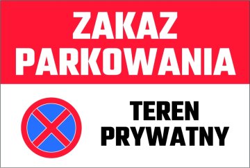 shumee Znak za prepoved parkiranja 20x30 cm PVC T034