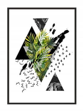 shumee PLAKAT V OKVIRJU 53x73 cm Listi P799