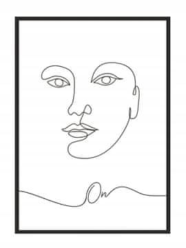 shumee SLIKOVNI PLAKAT V OKVIRJU 53x73 cm Črtna grafika Na P741