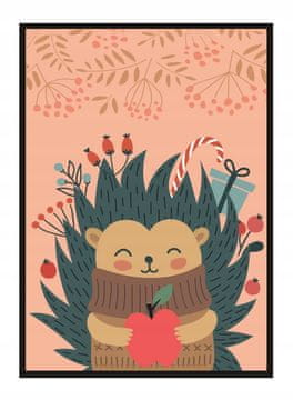 shumee SLIKOVNI PLAKAT V OKVIRJU 33x43 cm Ježek Zima PD304